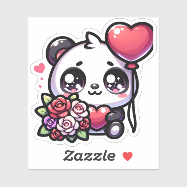 Sticker Panda Love (Feuille)