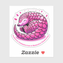 Sticker Pangolin Rose mignon