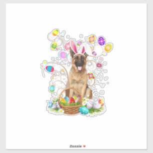 Sticker Panier de chasse aux œufs de Pâques pour chien ber
