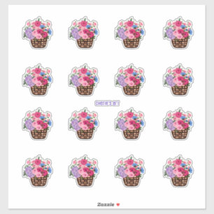 Sticker Panier de fleurs si joli