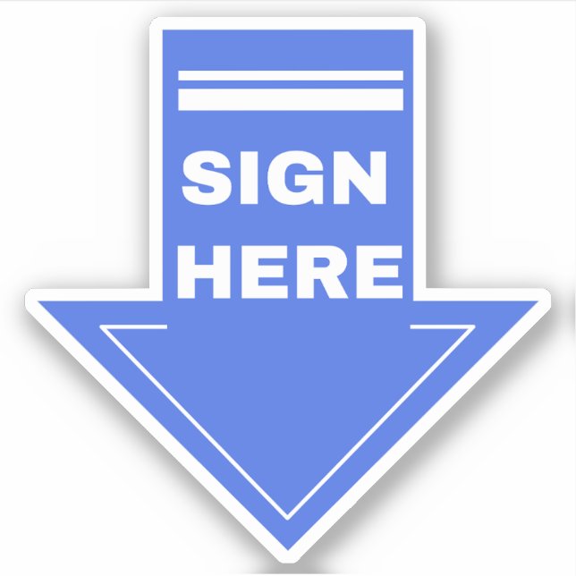 Sticker Panneau bleu ici (Devant)