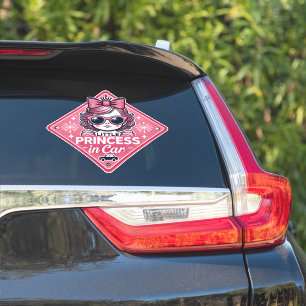 Sticker Panneau de la petite princesse en voiture