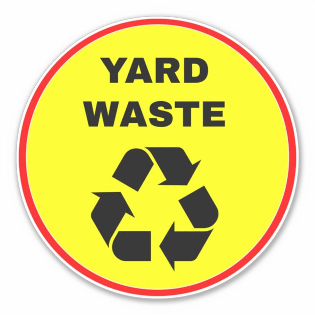 Sticker Panneau de recyclage des déchets de triage - Jaune (Devant)