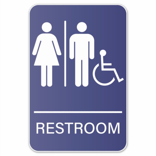 Sticker Panneau de salle de bains accessible aux personnes (Devant)
