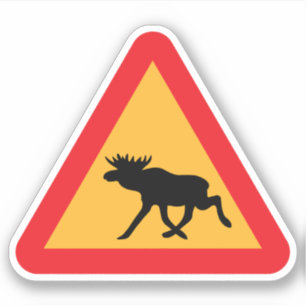 Sticker Panneau de signalisation suédois de l'orignal de p