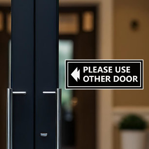 Sticker Panneau Prière d'Utiliser l'Autre Porte avec Flèch