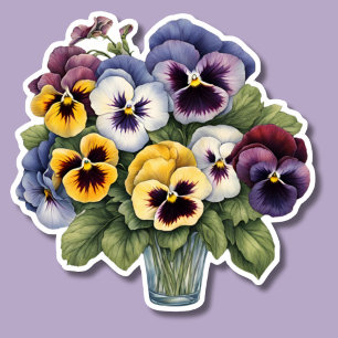 Sticker Pansies abondantes imperméables