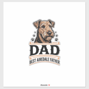 Sticker Papa Airedale Terrier Chemise de père de chien vin