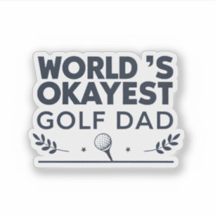 Sticker Papa de golf le moins pire du monde Emblème vintag