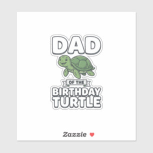 Sticker Papa de la tortue d'anniversaire Conception de pap