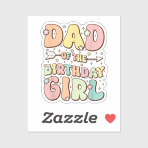 Sticker Papa de l'Anniversaire fille chemise jumelée famil