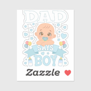 Sticker Papa dit Grossesse Garçon Vinyl rose ou bleu