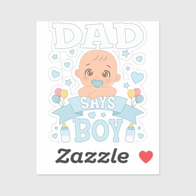 Sticker Papa dit Grossesse Garçon Vinyl rose ou bleu (Feuille)