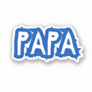 Sticker Papa   Lettre Bulles Papa Bleu