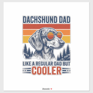Sticker Papa teckel comme un papa normal mais t-shirt plus