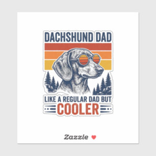 Sticker Papa teckel comme un papa normal mais t-shirt plus