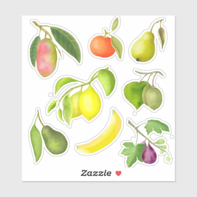 Sticker Papier à lettres peint à base de fruits juteux (Feuille)
