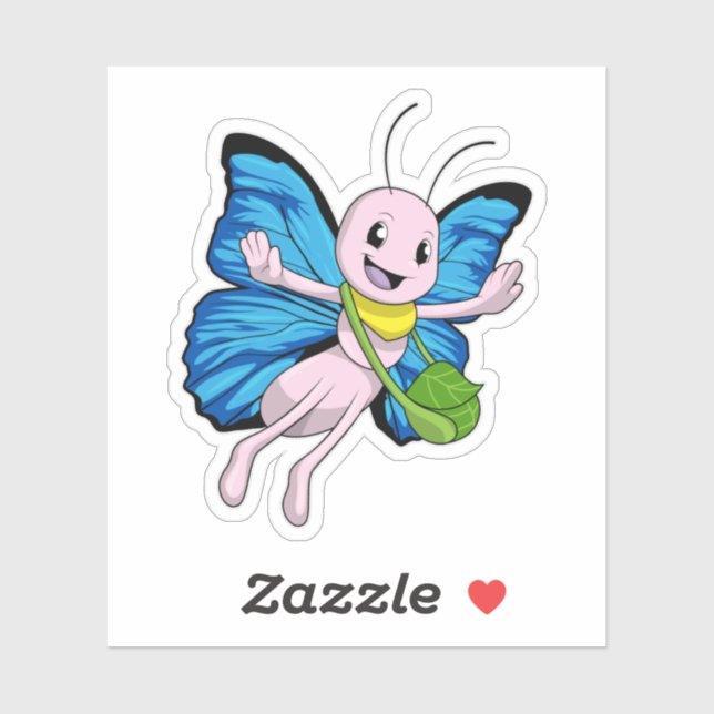 Sticker Papillon avec sac à main (Feuille)
