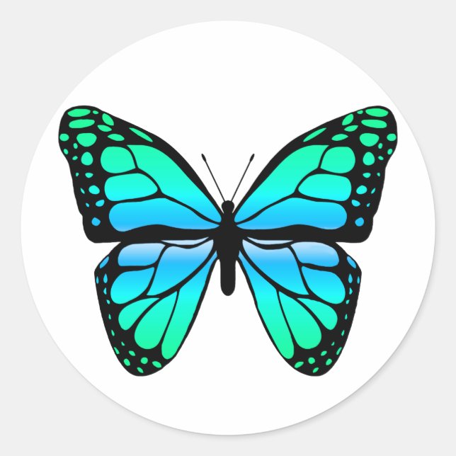 Sticker papillon bleu (Devant)
