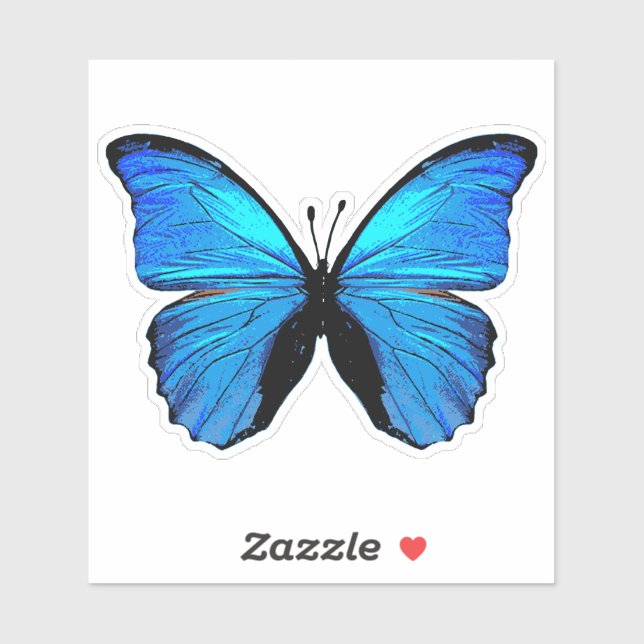 Sticker Papillon bleu (Feuille)