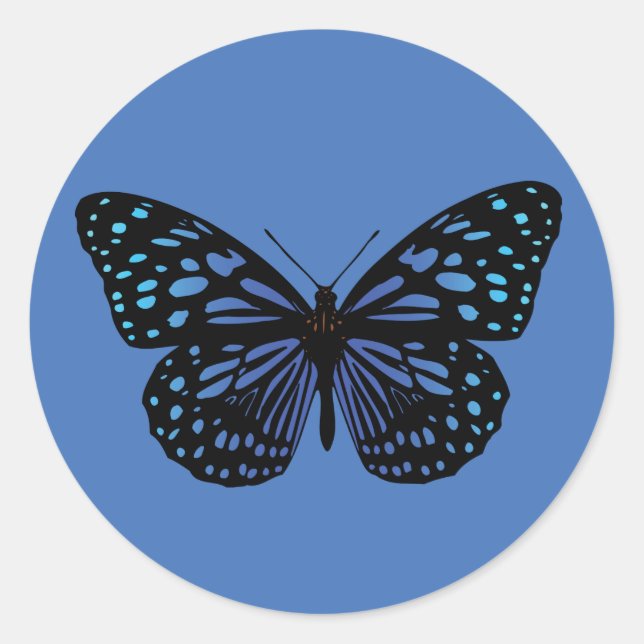 Sticker papillon bleu (Devant)