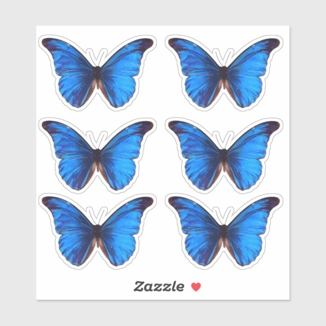 Sticker Papillon bleu Morpho | Vinyle coupé sur mesure (Feuille)