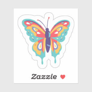 Sticker Papillon coloré Joli Peint