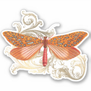 Sticker Papillon de récolte orange
