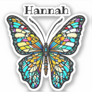 Sticker Papillon en verre coloré personnalisé