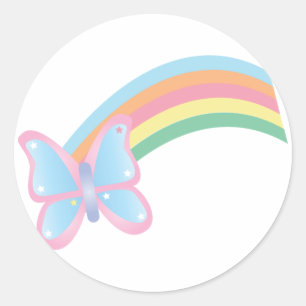 Sticker papillon et arc-en-ciel