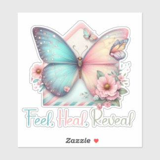 Sticker Papillon Floral Santé Mentale Ressentez Guérissez