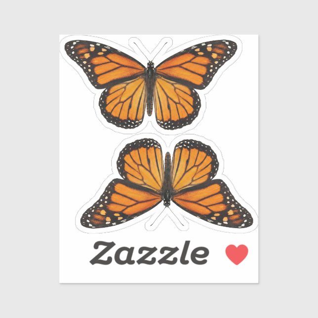 Sticker Papillon monarque (Feuille)
