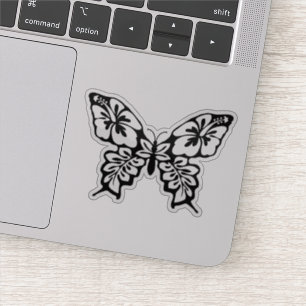 Sticker Papillon noir et blanc de ketmie