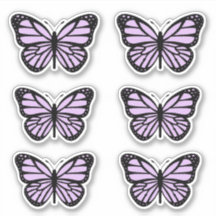 Sticker Papillon Pastel violet