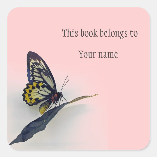Sticker Papillon personnalisé Plaque (Devant)