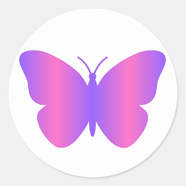 Sticker papillon rose et violet (Devant)