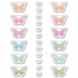 Sticker Papillons de Parties scintillant Pastel colorés