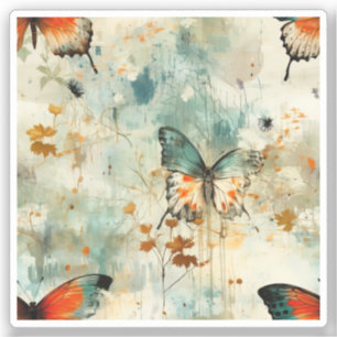 Sticker Papillons et fleurs Vintages colorés (4)
