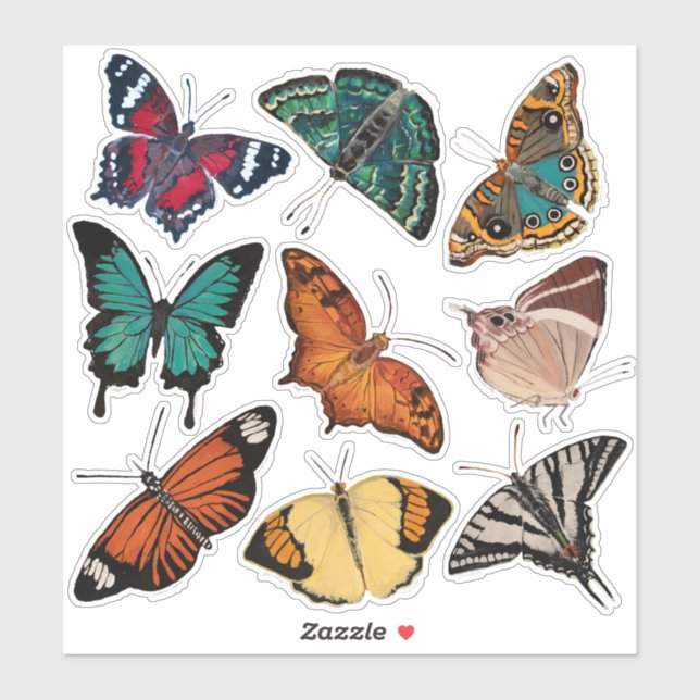 Sticker Papillons (feuille 3 Alphabet des papillons) (Feuille)