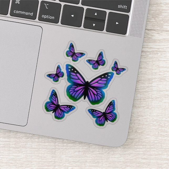 Sticker Papillons monarques | buttes bleu violet (Détail)