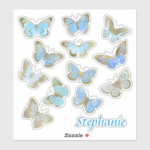 Sticker Papillons moucheté peints en bleu
