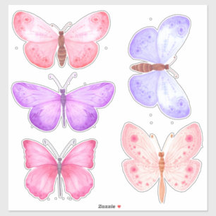 Sticker Papillons Rose Pâle Violet