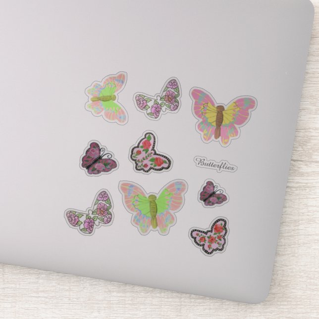 Sticker Papillons roses (Détail)