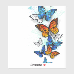 Sticker Papillons volants Morpho et Monarch