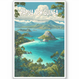 Sticker Papouasie-Nouvelle-Guinée Illustration Art de voya