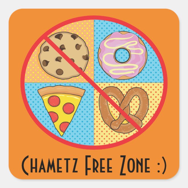Sticker Pâques Carré "Zone libre de Chametz" (Devant)