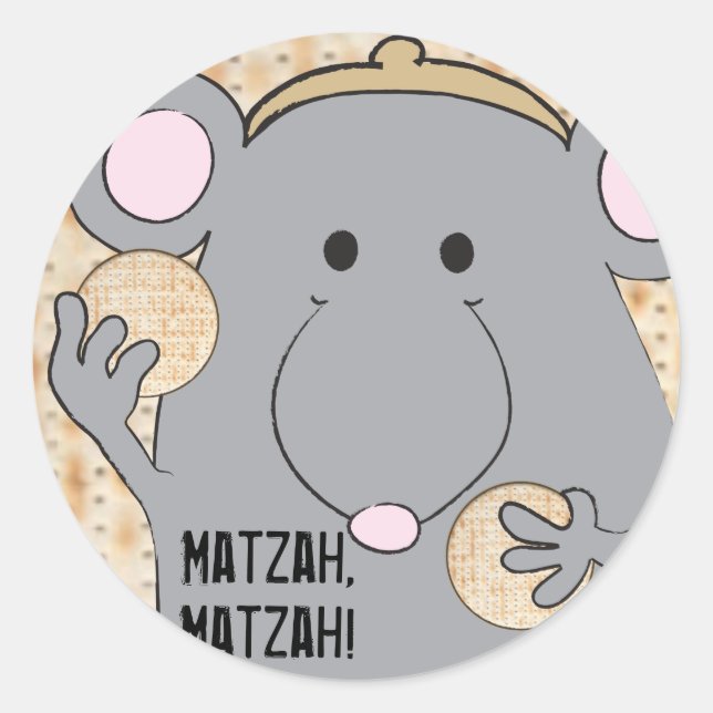 Sticker Pâques Cercle "Matzah Matzah" (Devant)