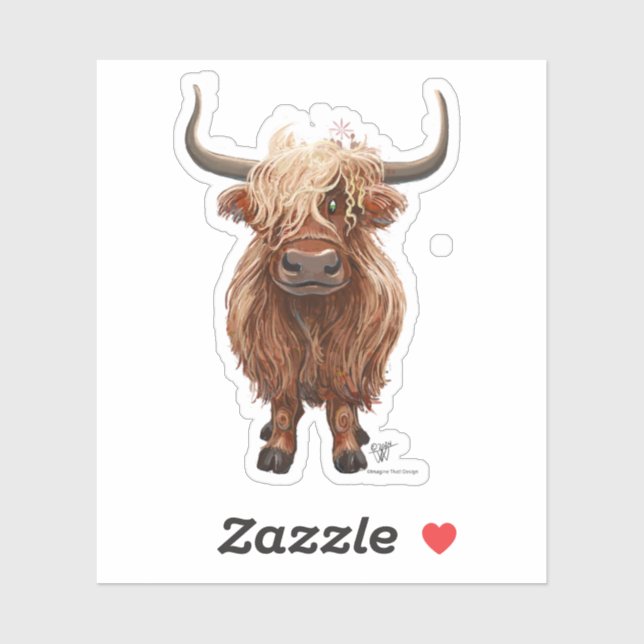 Sticker Parade animale Vache des Highlands (Feuille)