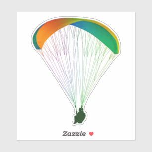 Sticker Parapente sous l'aile arc en ciel