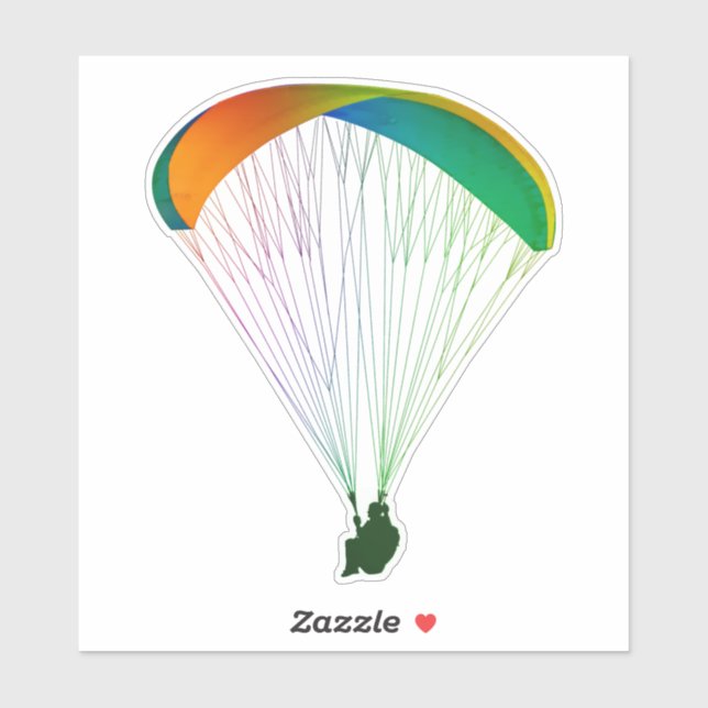 Sticker Parapente sous l'aile arc en ciel (Feuille)